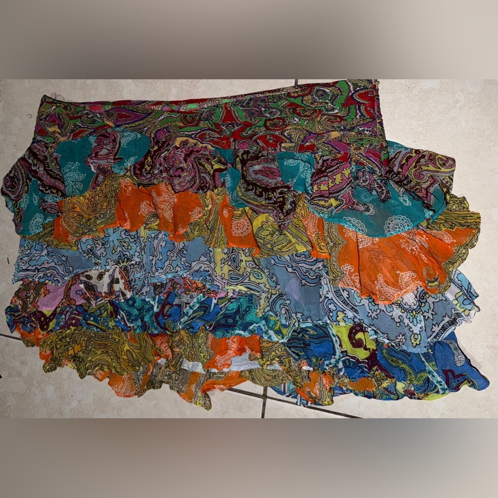 ZARA Patchwork Ruffle skirt - Picture 2 of 2